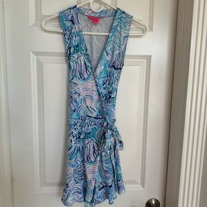 Lilly Pulitzer Blue Ruffled Wrap Sundress